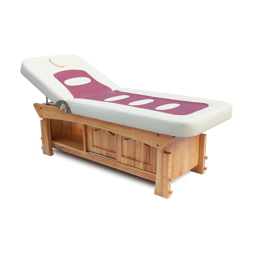 Mesa de masaje de madera Cama facial Spa con almacenamiento - Kangmei