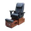 Silla de pedicura de masaje de spa para pies sin plomería con base de madera