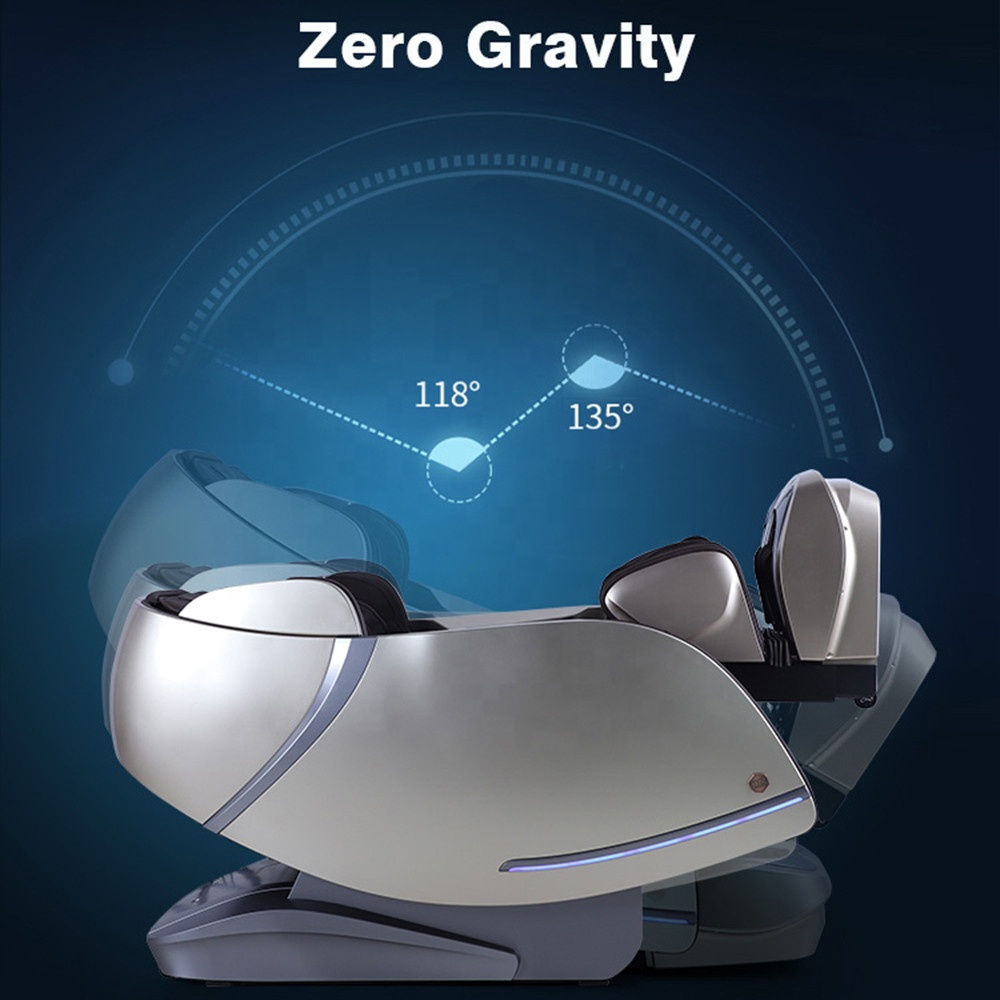 Lujosa silla de masaje eléctrica 3D AI de cuerpo completo para pies de casa de lujo, estiramiento tailandés automático inteligente SL Track Zero Gravity Shiatsu 4D