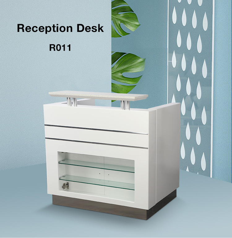Mostrador de recepción de madera blanco pequeño moderno de los muebles del salón de belleza para la venta