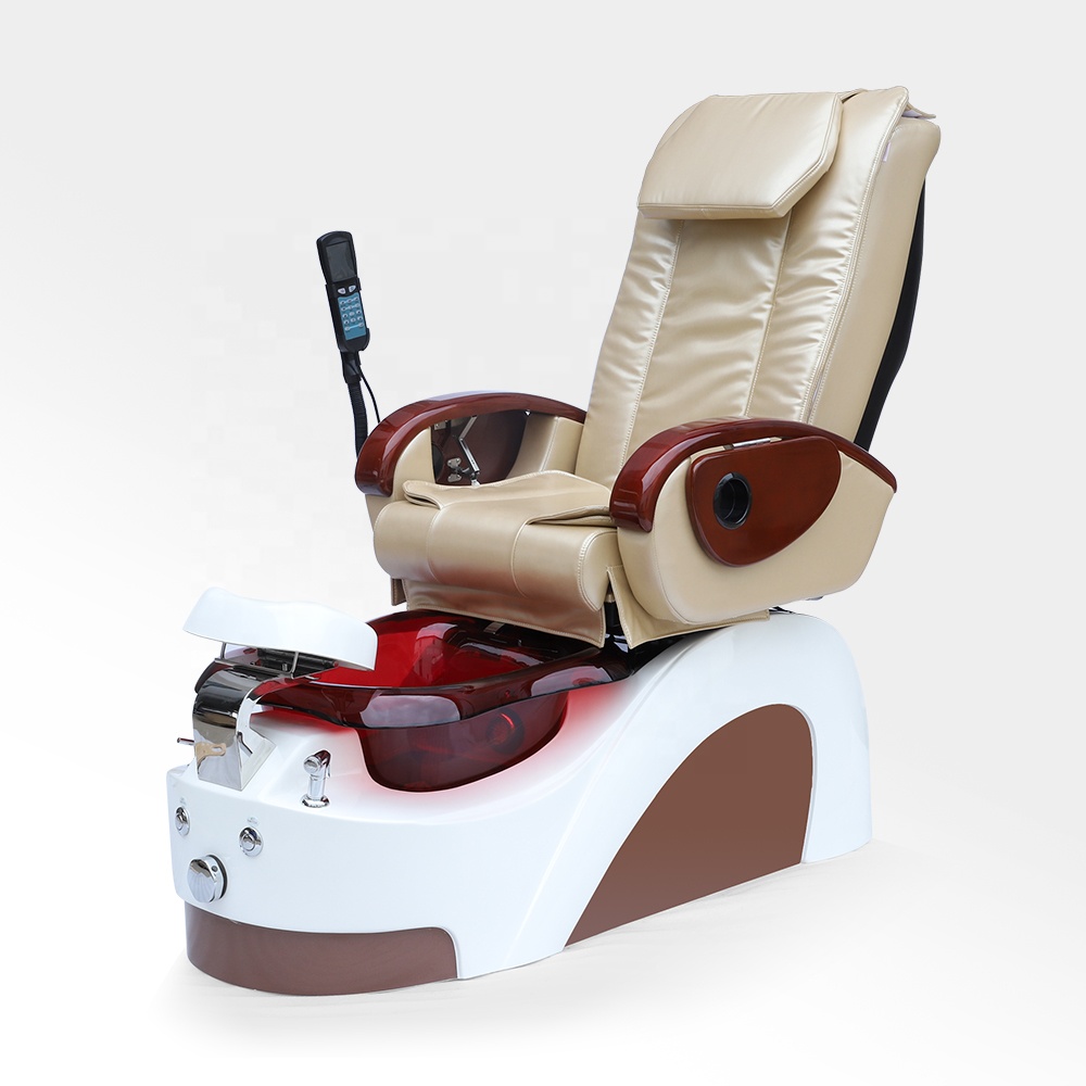 Sillón eléctrico para pedicura y manicura con masaje para pies en negro y dorado